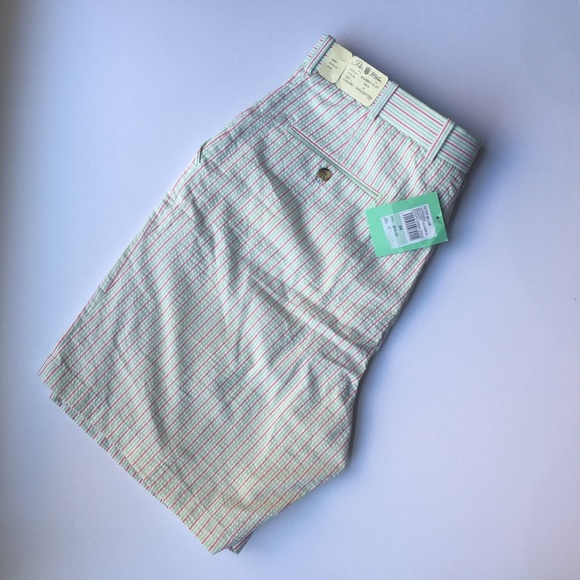 NWT PETER MILLAR SEERSUCKER SHORTS FLAT FRONT, 34 - Picture 3 of 6